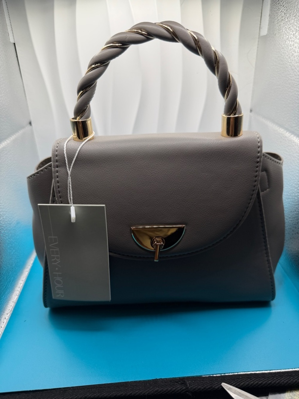 Taupe Top-Handle Satchel